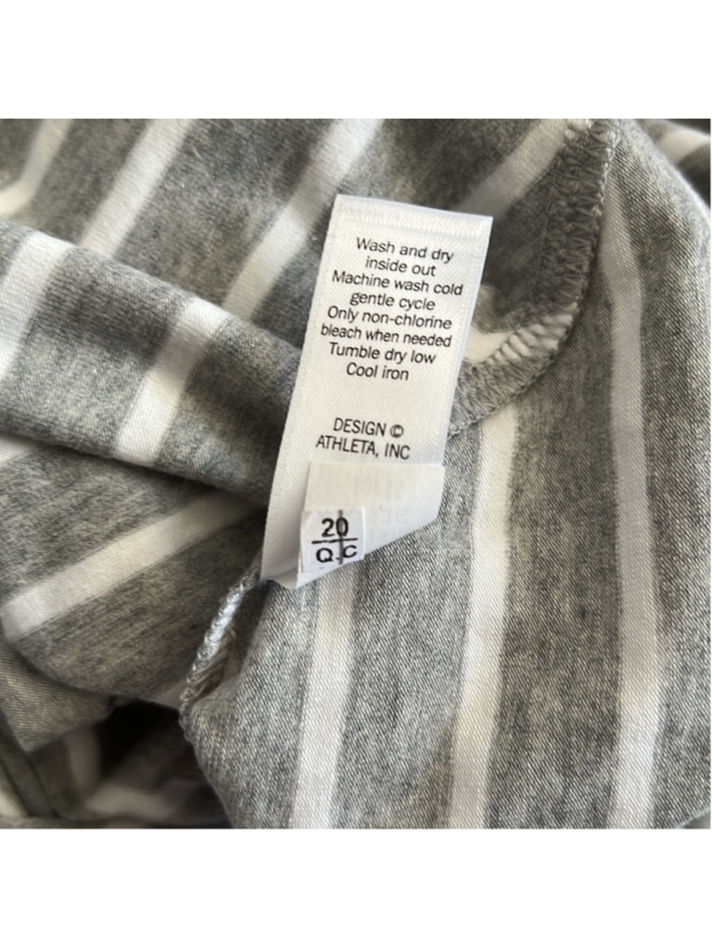 NWT Athleta Striped Tee Shirt Maxi Dress Size Small gray cotton modal - Picture 8 of 11
